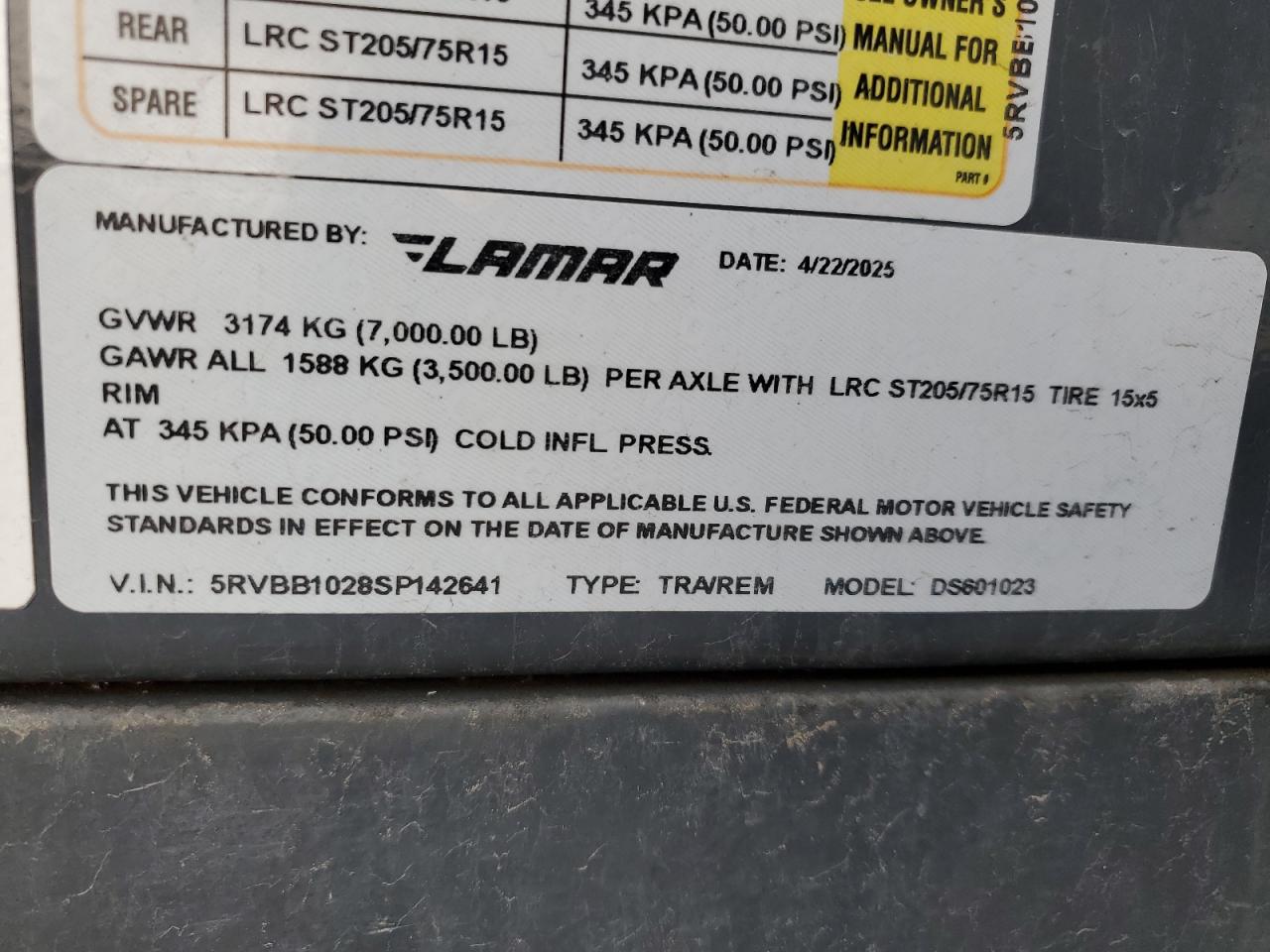 Lot #3283839478 2025 LAMAR UNKNOWN