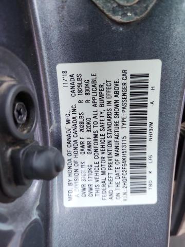 2019 HONDA CIVIC LX #3287572328