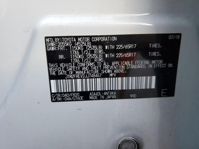 2018 TOYOTA RAV4 LE - JTMZFREV2JJ748467