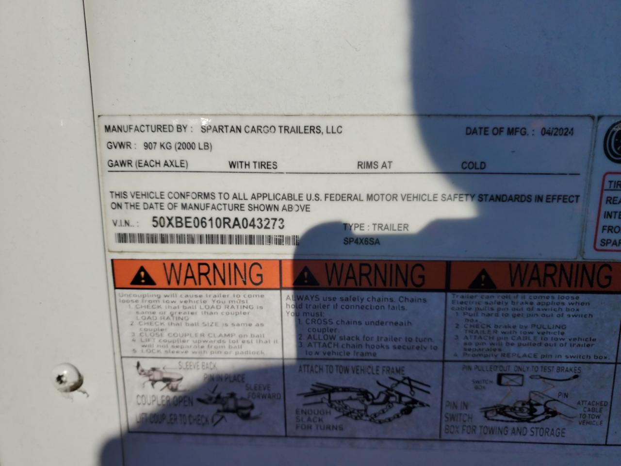 Lot #3284702965 2024 SPARTAN CARGO CARGO ENCLOSED