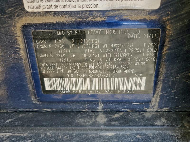 2011 SUBARU OUTBACK 3. #3302729035