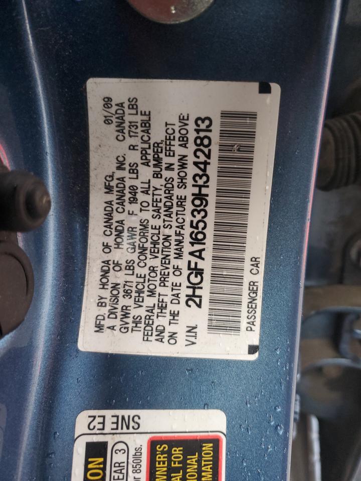 Lot #3317061024 2009 HONDA CIVIC LX