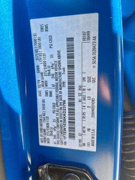 2019 FORD F150 SUPER #3284578330