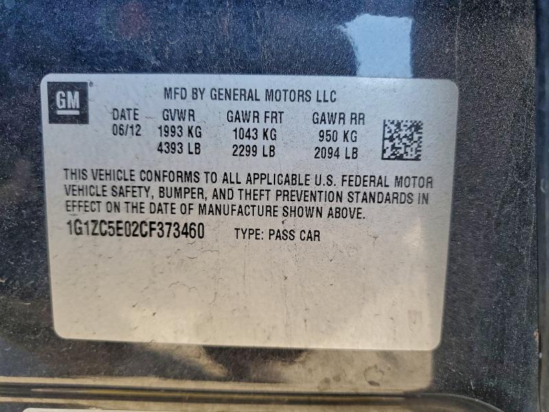 2012 CHEVROLET MALIBU 1LT #3298285040