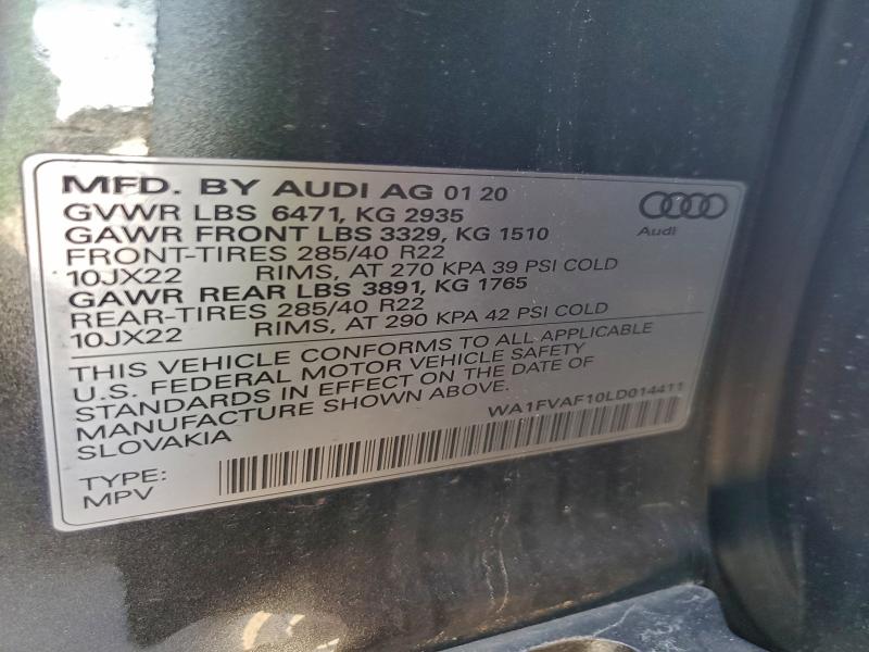 2020 AUDI Q8 PRESTIG #3304472584