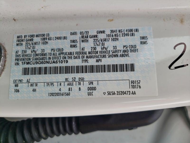 2022 FORD ESCAPE SE #3309240615