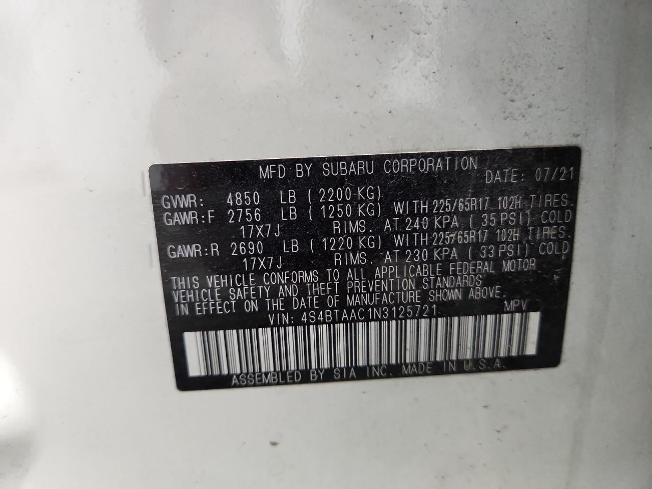 SUBARU LEGACY OUTBACK