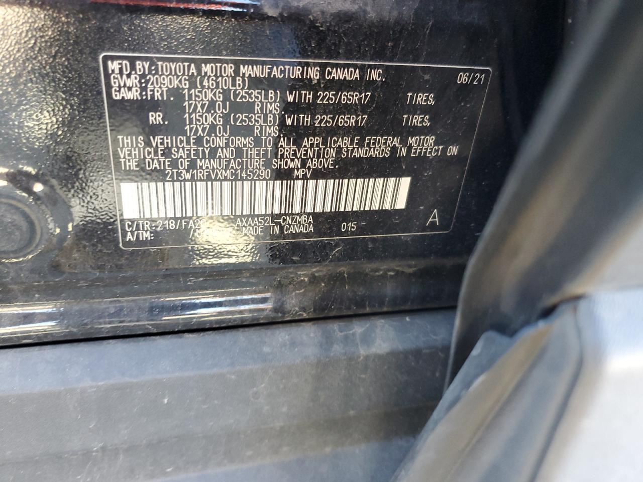 Lot #3318065380 2021 TOYOTA RAV4 XLE