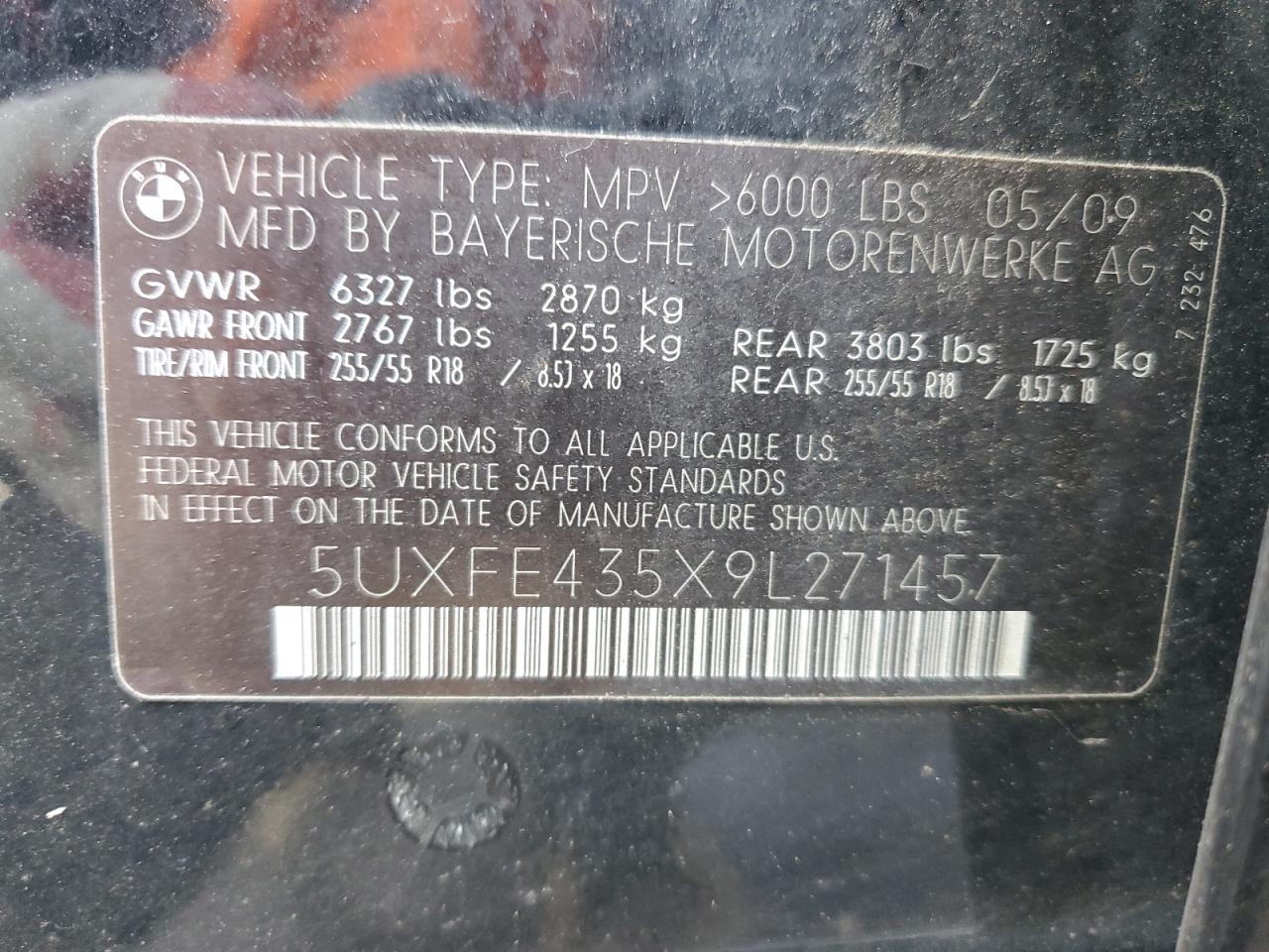 Lot #3304515487 2009 BMW X5 XDRIVE3