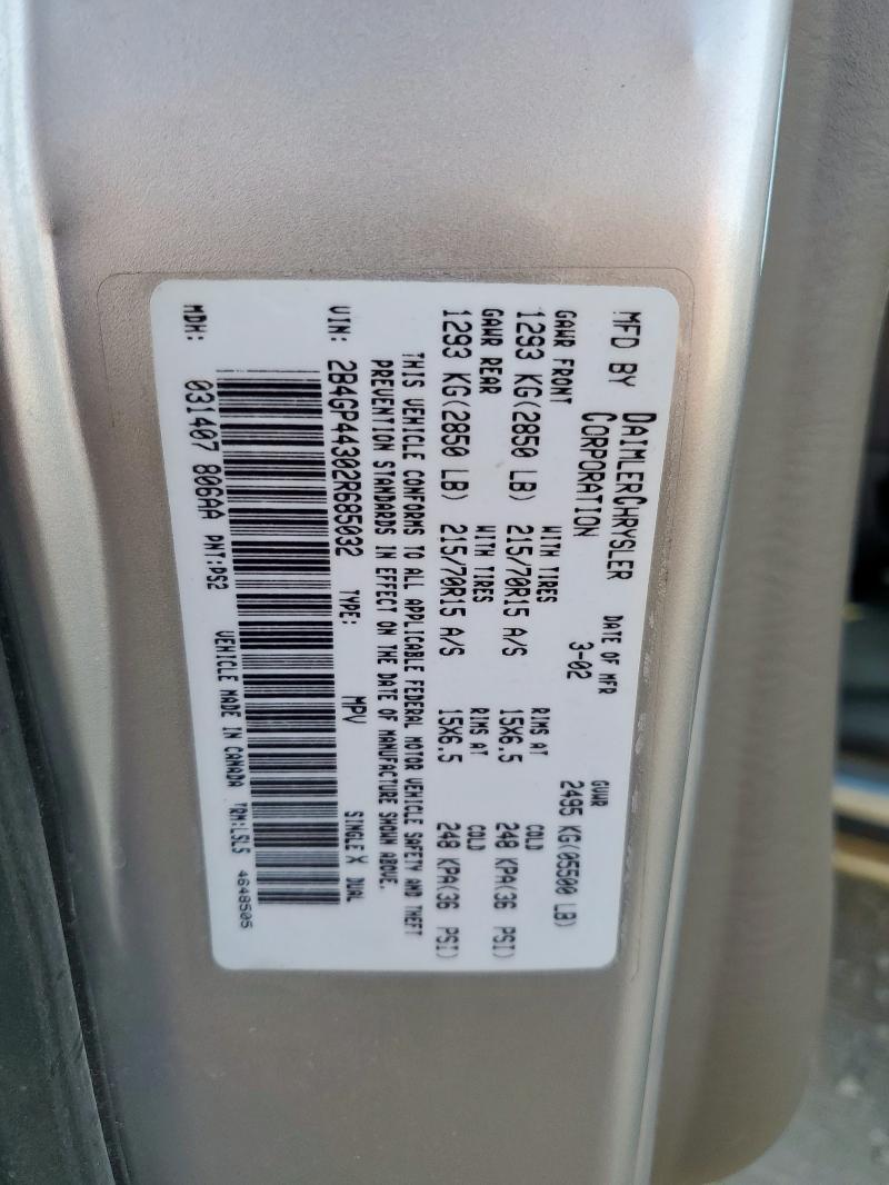 2002 DODGE GRAND CARA #3297252385