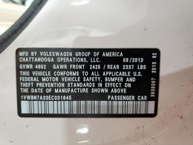 2014 VOLKSWAGEN PASSAT SE #3305356344