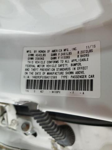 2016 HONDA ACCORD EXL #3285712654