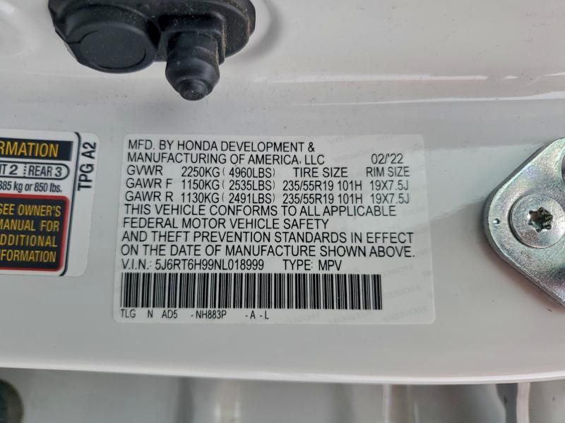 2022 HONDA CR-V TOURI #3303708523