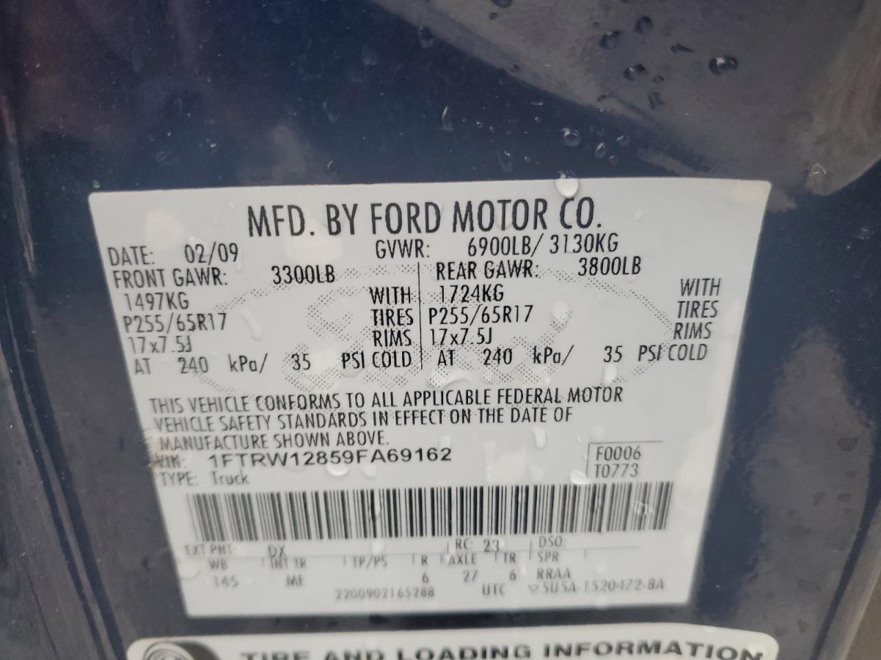 Lot #3297104492 2009 FORD F150 SUPER