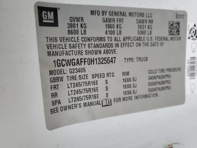 2017 CHEVROLET EXPRESS G2 #3292384311