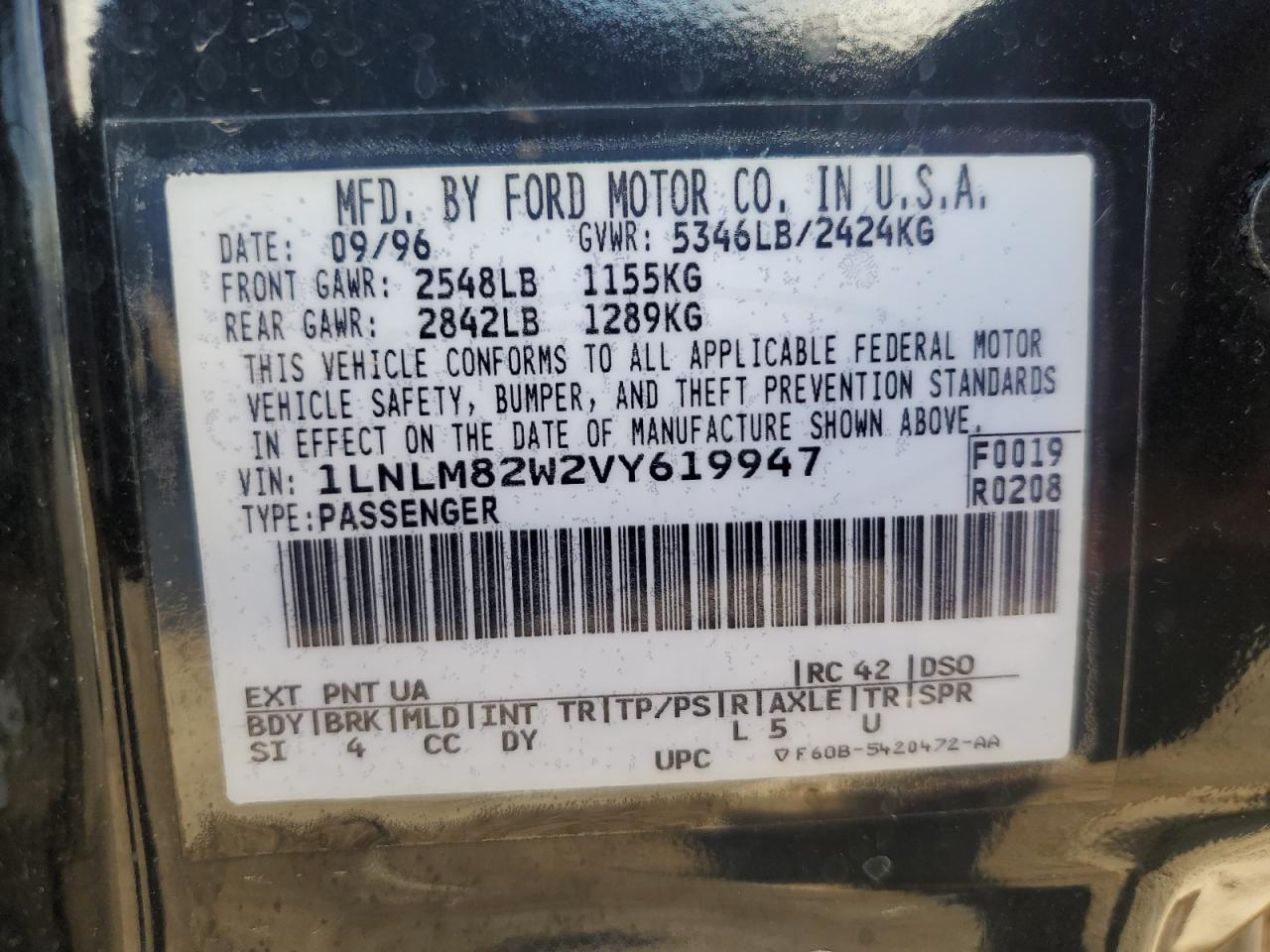 Lot #3291339172 1997 LINCOLN TOWN CAR S