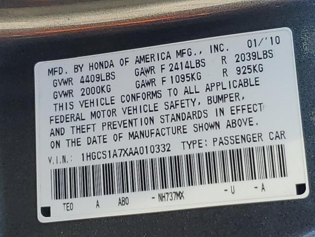 2010 HONDA ACCORD EX - 1HGCS1A7XAA010332