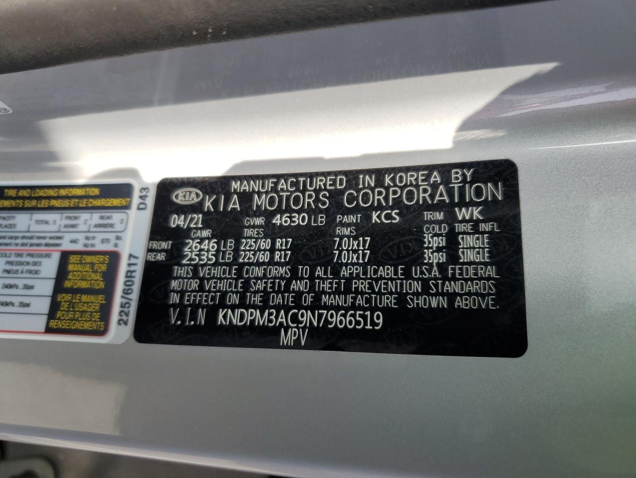 Lot #3302849888 2022 KIA SPORTAGE L