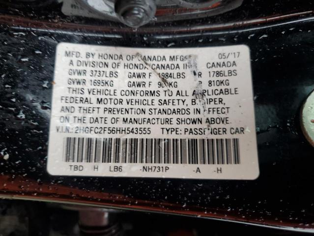 2017 HONDA CIVIC LX 2HGFC2F56HH543555