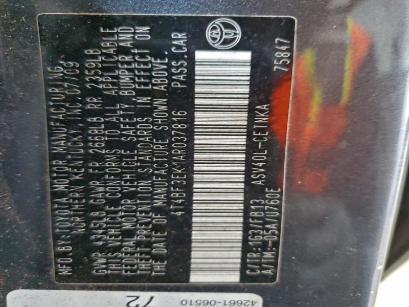 2010 TOYOTA CAMRY #3296298442