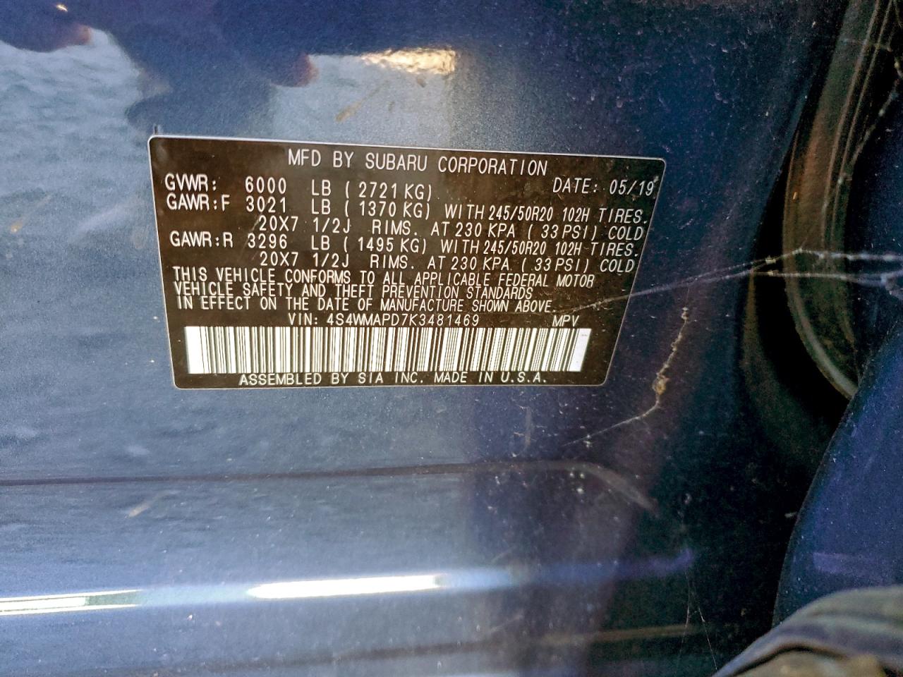 SUBARU ASCENT LIMITED