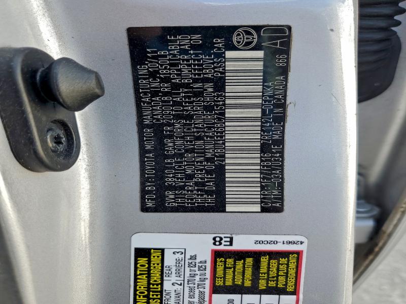 2011 TOYOTA COROLLA BA #3302878928