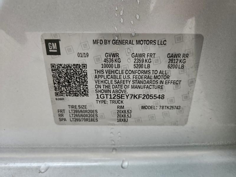 2019 GMC SIERRA K25 #3304614445