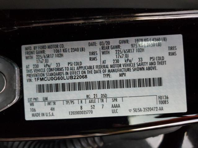 2020 FORD ESCAPE SE #3296882899