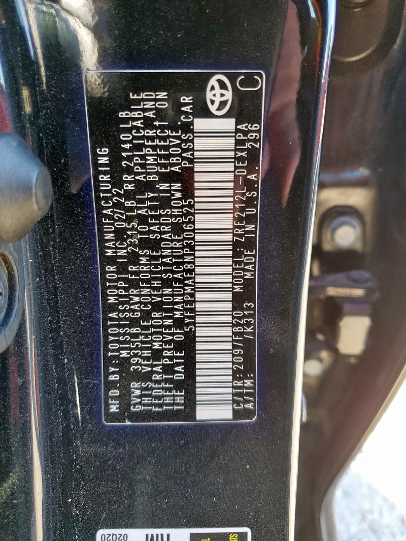 2022 TOYOTA COROLLA LE #3293273422