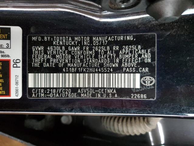 2017 TOYOTA CAMRY LE #3301762352