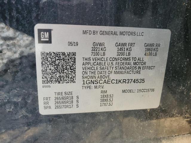 2019 CHEVROLET TAHOE C150 #3286551182