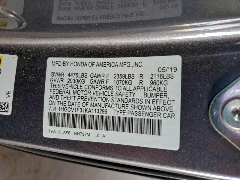 2019 HONDA ACCORD SPO #3298202037