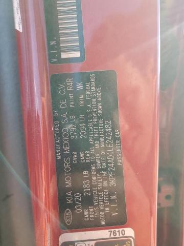 2020 KIA FORTE FE #3284582370