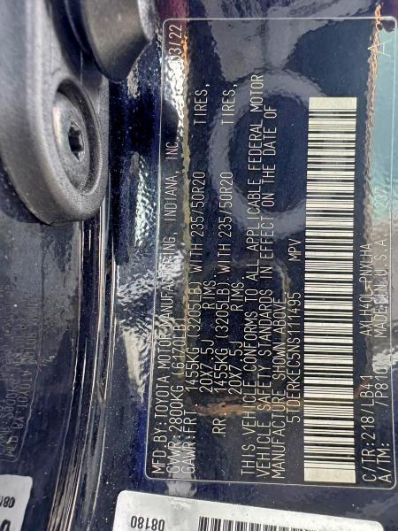 2022 TOYOTA SIENNA LIM #3296752951