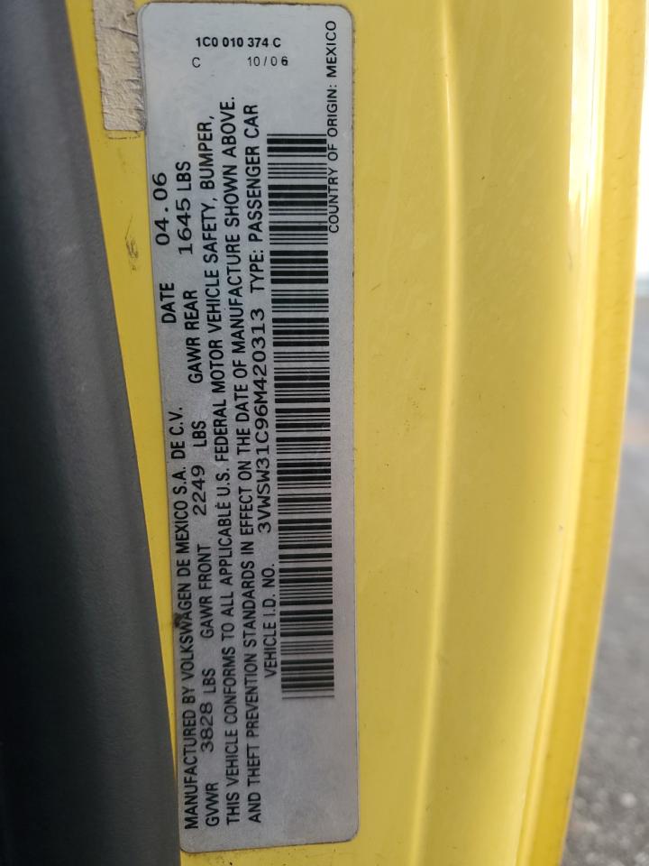 Lot #3286703311 2006 VOLKSWAGEN NEW BEETLE