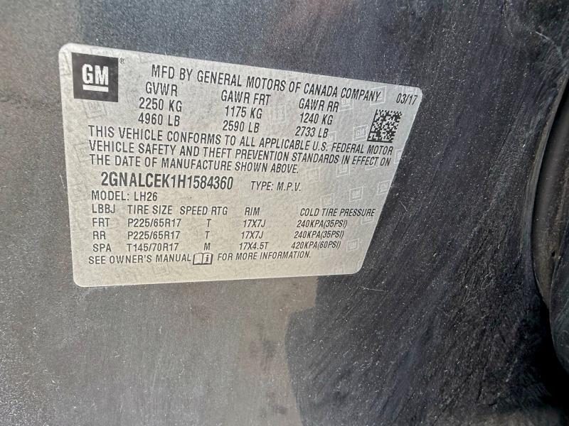 2017 CHEVROLET EQUINOX LT #3311614251