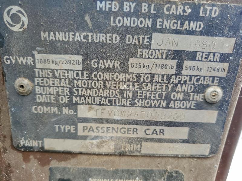 1980 TRIUMPH CAR SPITFIRE #3304549441