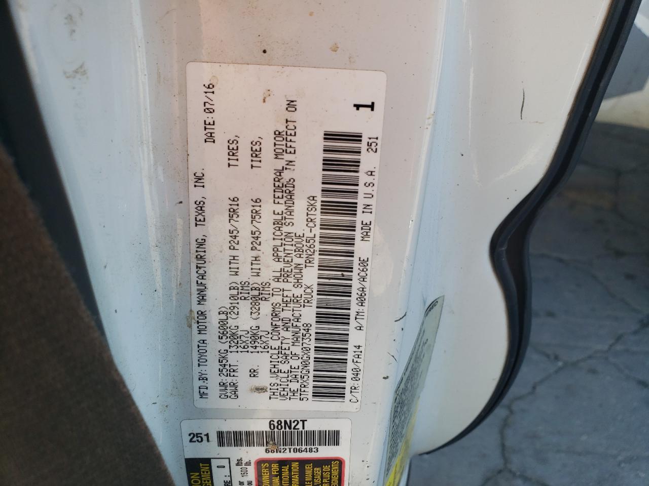 TOYOTA TACOMA ACCESS CAB