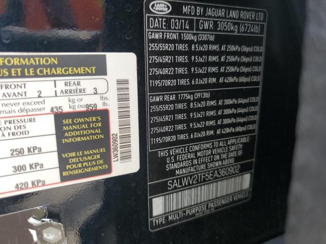 2014 LAND ROVER RANGE ROVE #3293318424