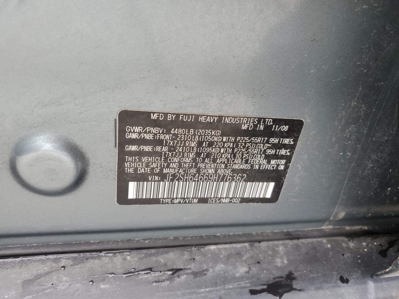 Lot #3309774851 2009 SUBARU FORESTER 2