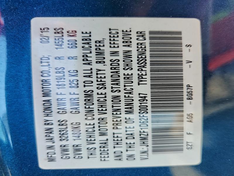 2015 HONDA CR-Z EX #3304425594