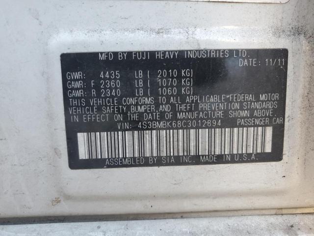 2012 SUBARU LEGACY 2.5 #3310499063