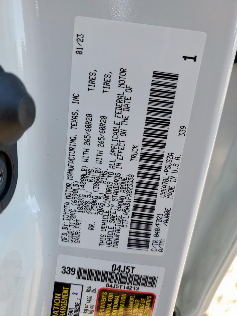 2023 TOYOTA TUNDRA CRE #3283772431