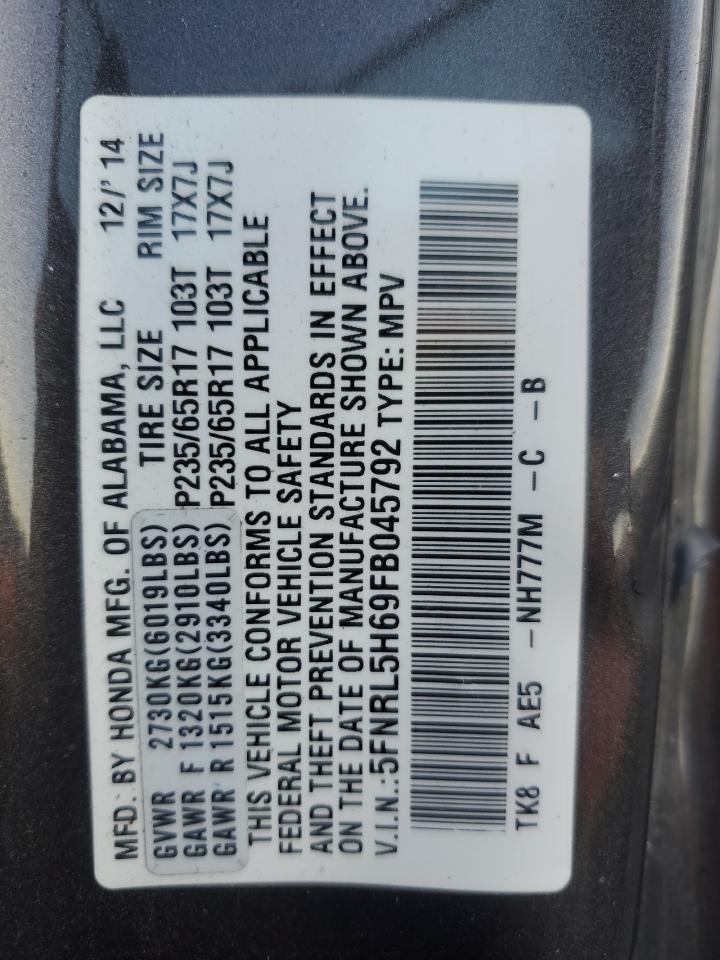 Lot #3301847387 2015 HONDA ODYSSEY EX