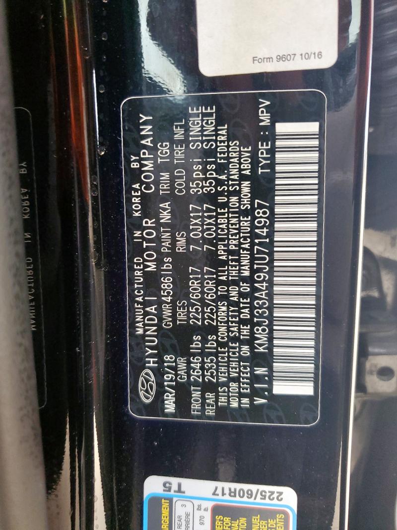 2018 HYUNDAI TUCSON SEL #3309386969