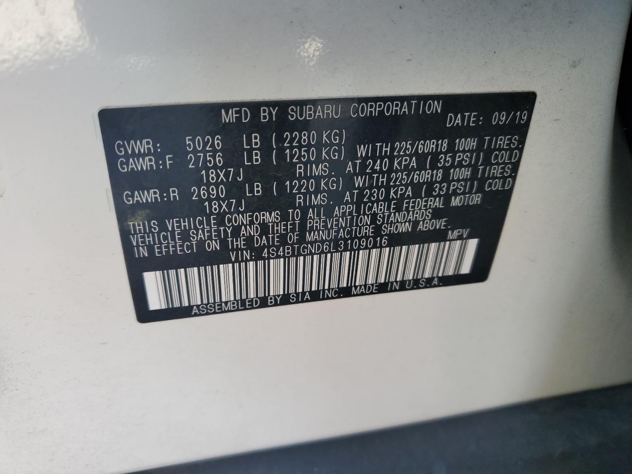 SUBARU OUTBACK LIMITED XT