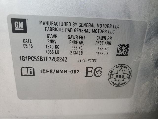 2015 CHEVROLET CRUZE LT - 1G1PC5SB7F7285242