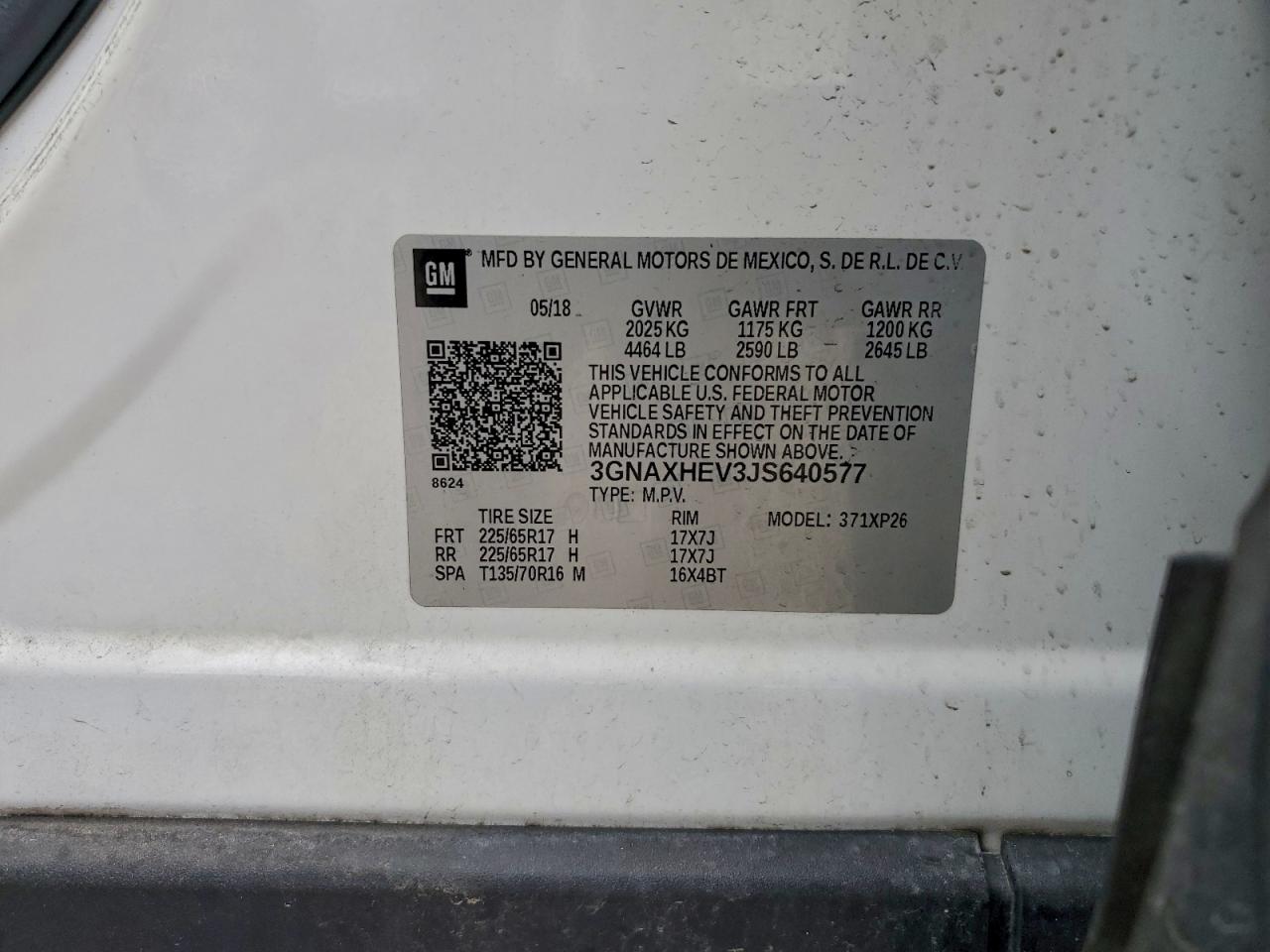 Lot #3302741012 2018 CHEVROLET EQUINOX LS