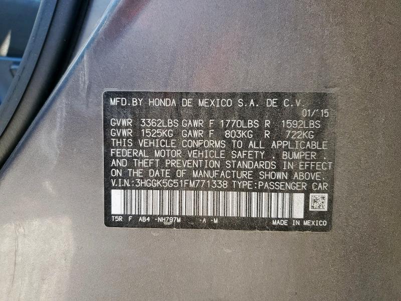 2015 HONDA FIT LX #3291631314