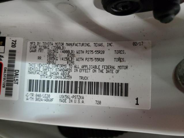 2017 TOYOTA TUNDRA CRE - 5TFAY5F18HX630359